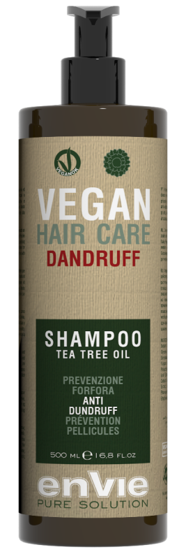 ENVIE Vegan Shampoo Tea Tree Oil. Pretblaugznu šampūns. Satur tējas koka eļļu. 500 ml.