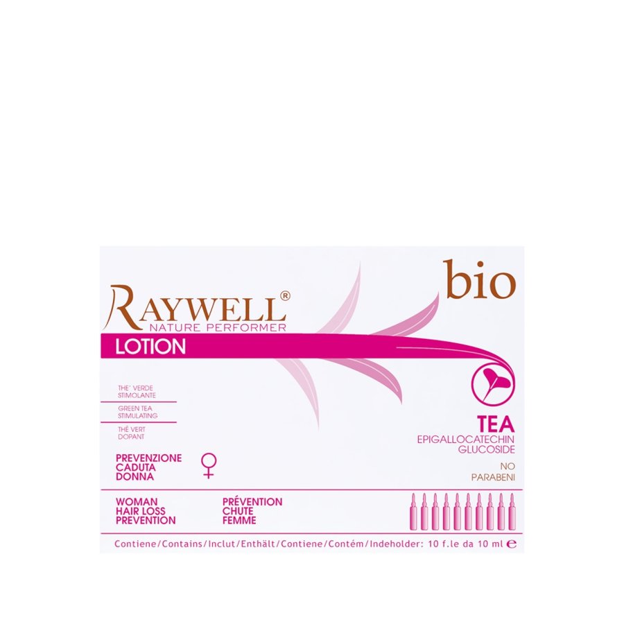 RAYWELL Bio Nature Lotion Prevenzione Caduta Donna. Losjons pret matu izkrišanu, sievietēm. 10 ampulas x 10 ml. 100 ml.