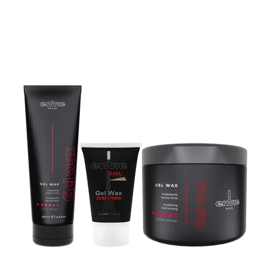 ENVIE Man Gel Wax Extra Strong. Ļoti stipras fiksācijas matu vaska gels vīriešiem. Ar mitro efektu.