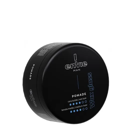 ENVIE Man Wax Glass, Pomade. Vīriešu vidējas fiksācijas spīdīgs matu veidošanas vasks. 150 ml.