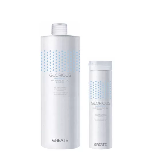 CREATE IMAGES GLORIOUS Macadamia Nut Oil Shampoo. Makdāmijas eļļas šampūns trausliem un bojātiem matiem.