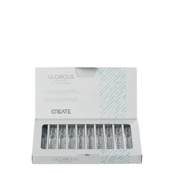 CREATE IMAGES Glorious Recovery Anti-loss Lotion Phials. Atjaunojošs losjons pret matu izkrišanu. 10 ampulas x 10 ml.