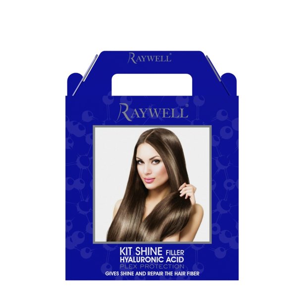 RAYWELL Shine Filler Kit. Procedūras komplekts matu struktūras stiprināšanai un spīdumam. Palielina matu pretestību stiepšanai par 25 %.