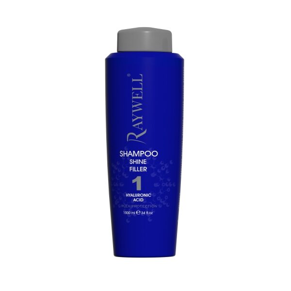 RAYWELL Shine Filler Shampoo. Šampūns matu struktūras stiprināšanai un spīdumam. Satur sudraba pigmentu. 1000 ml.