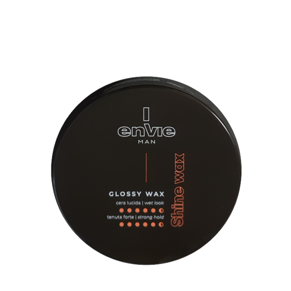 ENVIE Man Glossy Wax Wet Look Strong. Stipras fiksācijas spīdīgs vīriešu matu vasks. 150 ml.
