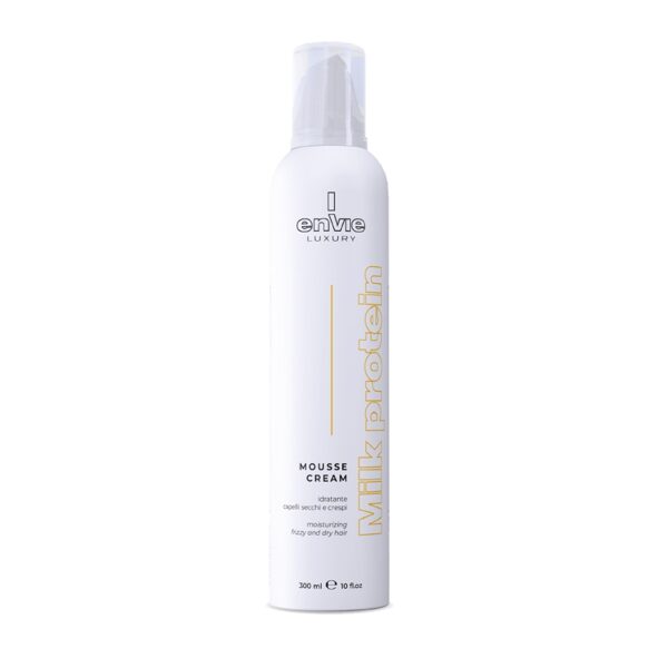 ENVIE Luxury Mousse Cream Milk Protein. Atjaunojošs putu veida piena proteīna kondicionieris sausiem un cirtainiem matiem. 300 ml.