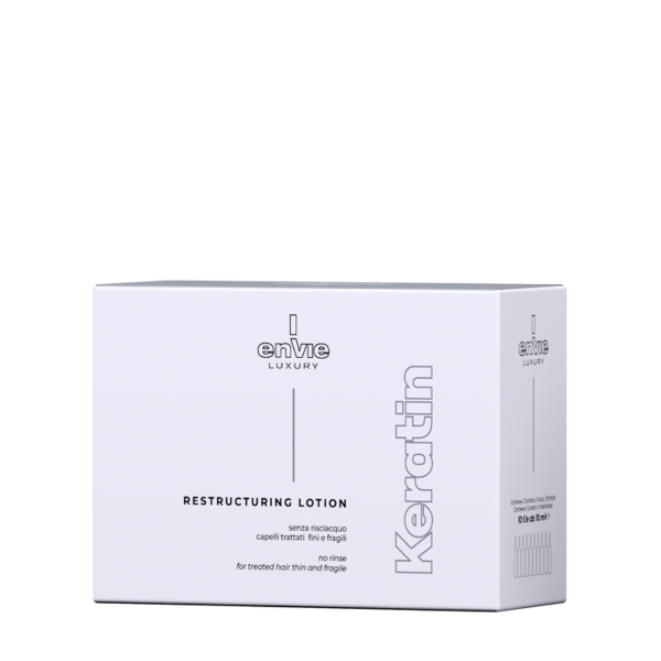 ENVIE Luxury Restructuring Lotion Keratin No Rince. Neskalojamais keratīna losjons matu struktūras atjaunošanai. 10 ampulas x 10 ml. 100 ml.