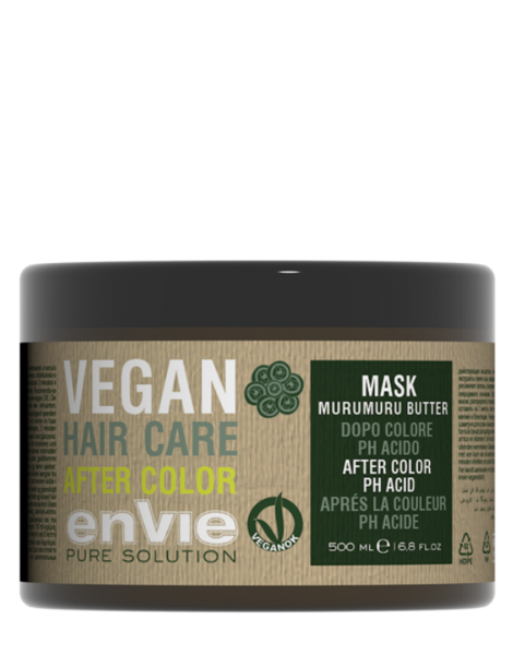 ENVIE Vegan Mask Murumuru Butter. Maska krāsotiem matiem. Satur murumuru palmas sēklu eļļu. Skābs pH. 500 ml.