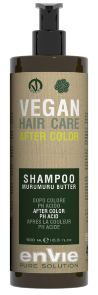 ENVIE Vegan Sh. Murumuru Butter. Šampūns krāsotiem matiem. Satur murumuru palmas sēklu eļļu. Skābs pH. 500 ml.