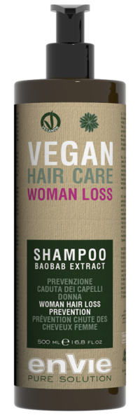 ENVIE Vegan Shampoo Baobab Extract. Sieviešu šampūns pret matu izkrišanu. Satur baobaba ekstraktu. 500 ml.
