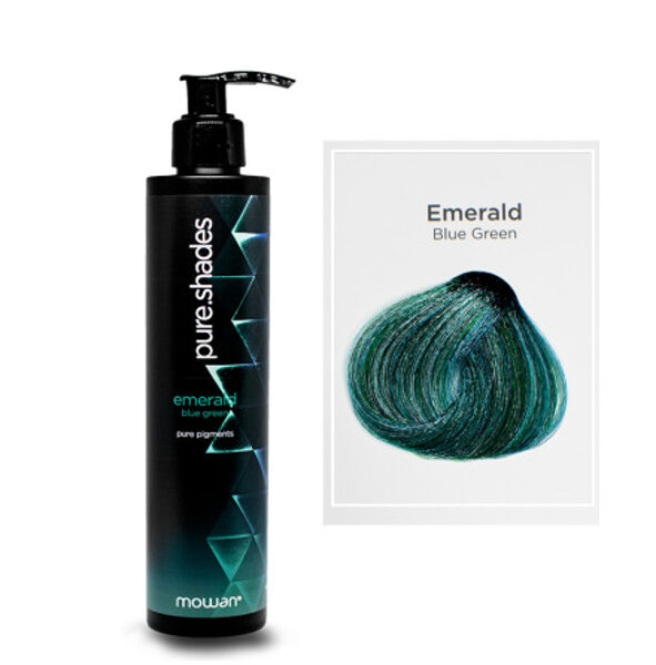 MOWAN Pure.Shades Pure Pigments. Tonējoša matu krāsa/maska EMERALD BLUE GREEN, 250 ml.